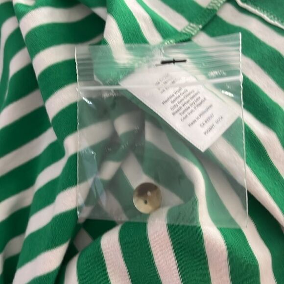 Talbots Green and White Striped Button Shoulder NWOT Sash Belt - Picture 8 of 9